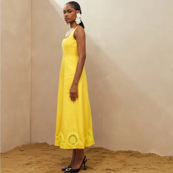 Elexiay Kwara Dress in Yellow $395 Size Medium - Picture 3 of 12